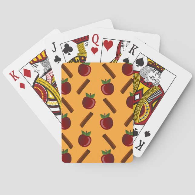 Apple Cinnamon Pattern Poker Cards (Back)
