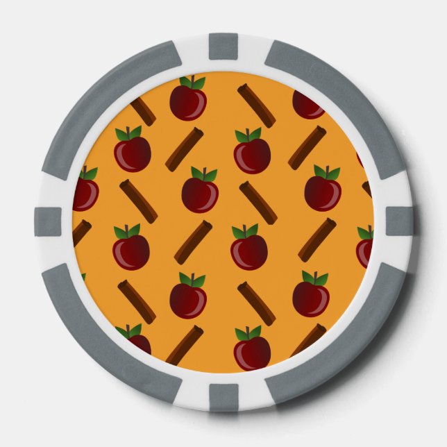 Apple Cinnamon Pattern Poker Chips (Front)