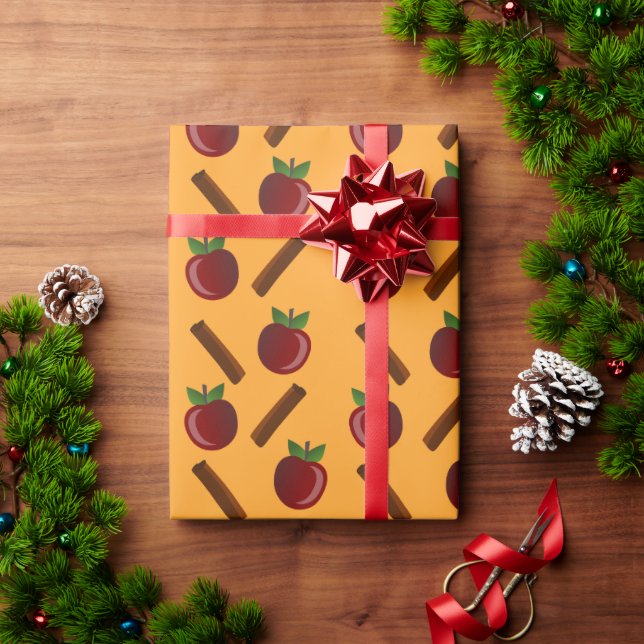 Apple Cinnamon Pattern Wrapping Paper (Holiday Gift)