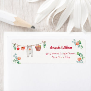Apple Clothesline Baby Shower Return Address Label