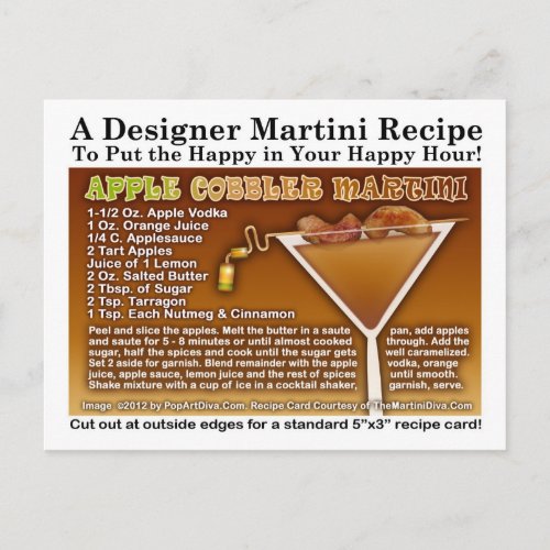 Apple Cobbler Martini Recipe Postcard