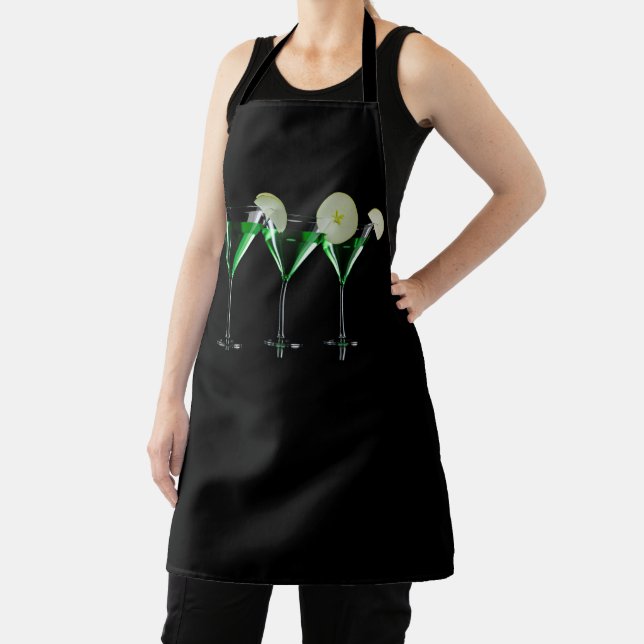 Apple cocktails in martini glasses on black apron (Insitu)