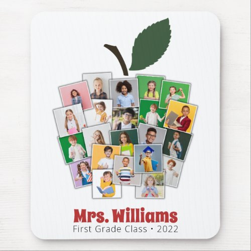 Apple Collage Gift for Teachers 22 Photos Mouse Pad