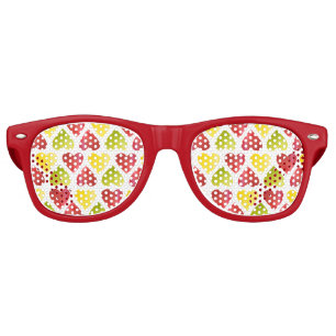 Apple colorful hearts pattern retro sunglasses