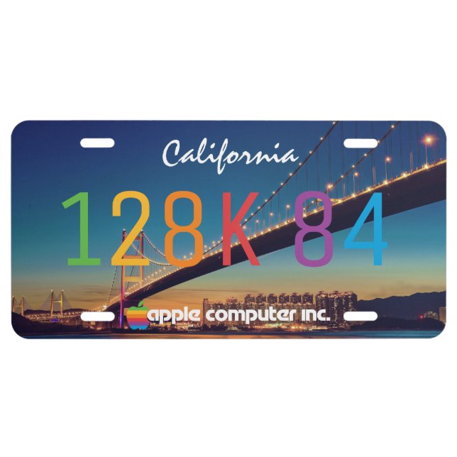 Apple Computer '128K 84' Custom License Plate (Front)