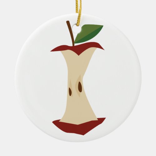 Apple Core Ceramic Ornament