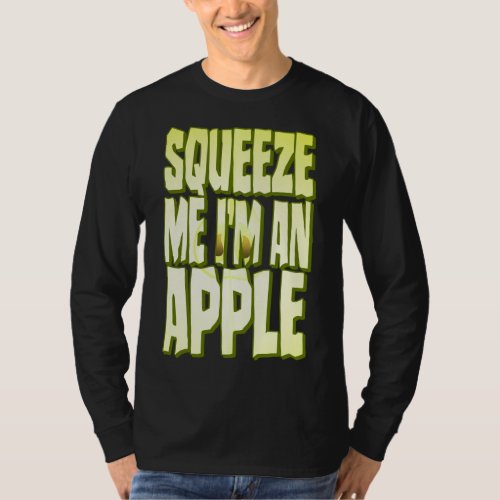Apple Costume Funny Halloween Fresh Fruit Slice Sq T_Shirt