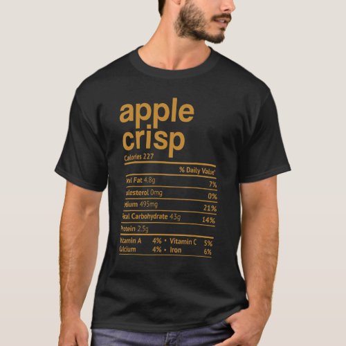 Apple Crisp Nutrition Fact Thanksgiving Christmas T_Shirt