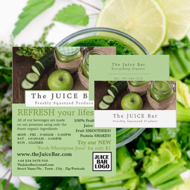 Apple & Cucumber, Juice Bar Advertising Flyer (Creator Uploaded)