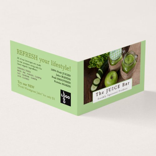 Apple  Cucumber Juice Bar Detailed Business Card