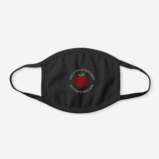 Apple Custom Black Cotton Face Mask (Front)