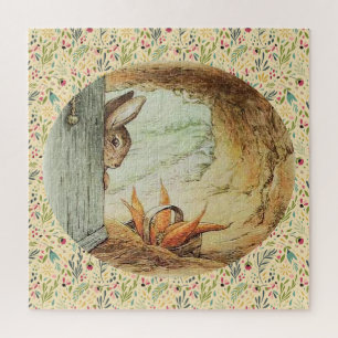 Apple Dappley Rabbit and Basket of Carrots Jigsaw Puzzle