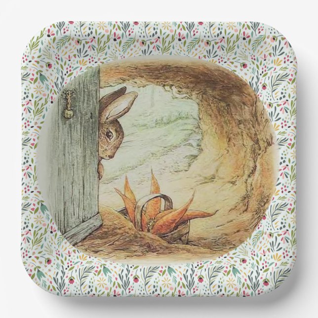 Apple Dappley Rabbit  Paper Plates (Front)