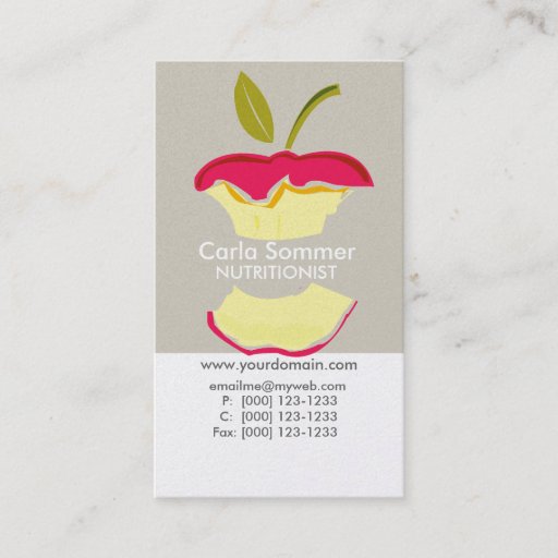 Customizable Dietician NutriTionist Weight Loss Health Business Cards