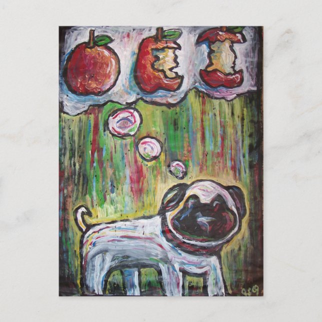 apple dog post card (Front)