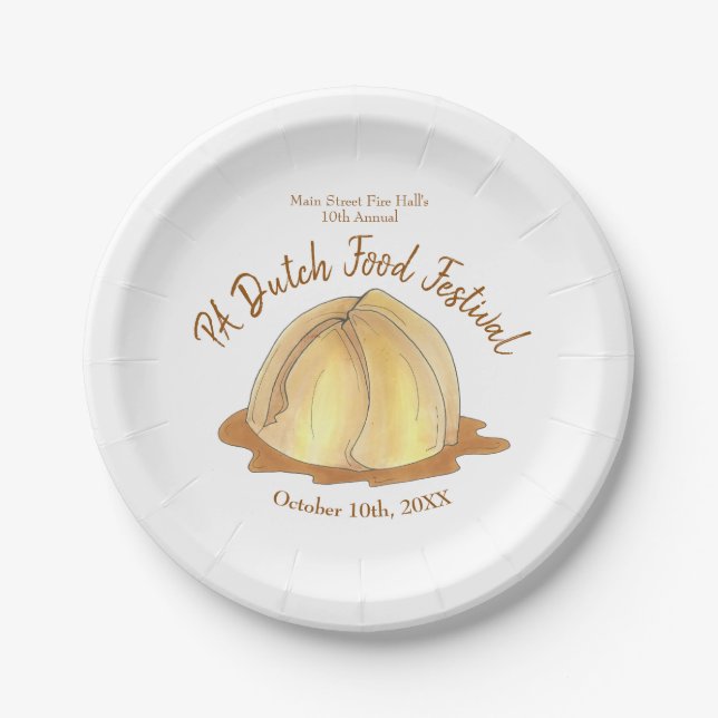 Apple Dumplings Amish Pennsylvania PA Dutch Food Paper Plates (Front)