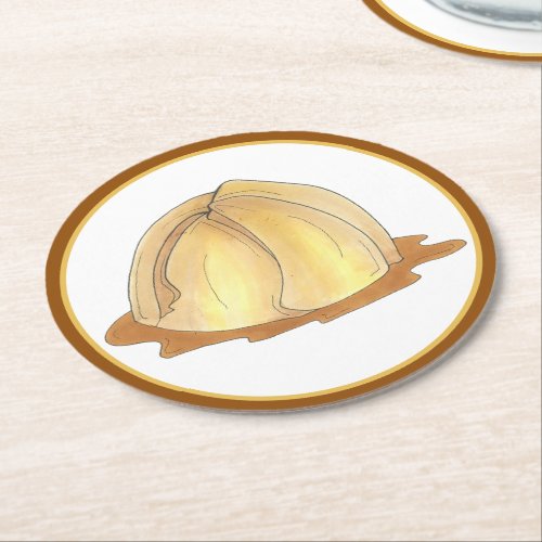 Apple Dumplings Amish Pennsylvania PA Dutch Food Round Paper Coaster