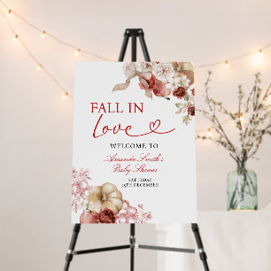 Apple Fall in Love Pumpkin Bridal Shower Welcome Foam Board