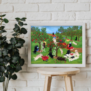 Apple Farm Labradors Artwork Poster