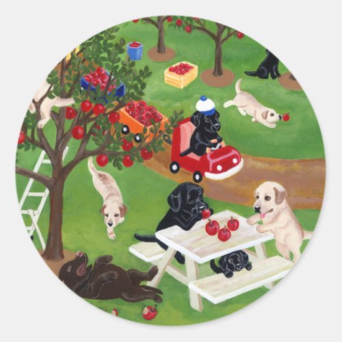 Apple Farm Labradors Classic Round Sticker