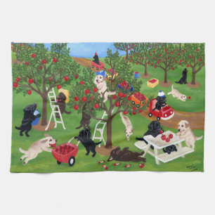 Apple Farm Labradors Painting Towel
