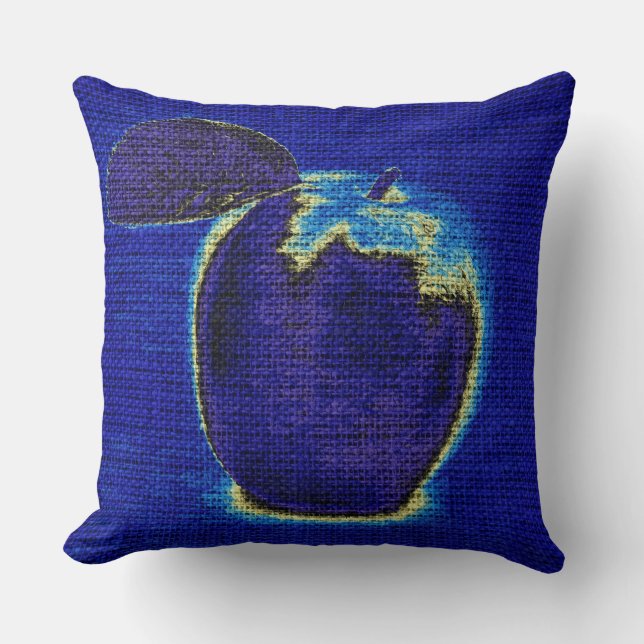 Apple Fine Art on Burlap Linen Jute #2 Throw Pillow (Front)