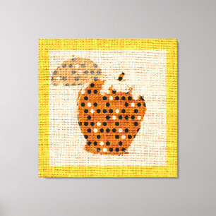 Apple Fine Art on Burlap Linen Jute Canvas Print