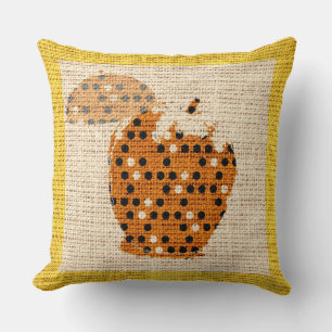 Apple Fine Art on Burlap Linen Jute Throw Pillow
