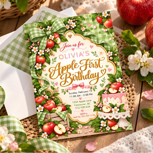 Apple First Birthday Invitation (Creator Uploaded)