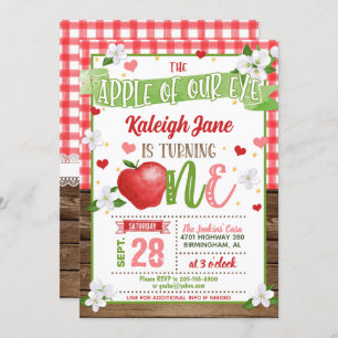 Apple First Birthday Invitation - Apple of Our Eye