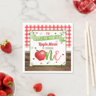 Apple First Birthday Napkin - Apple of Our Eye