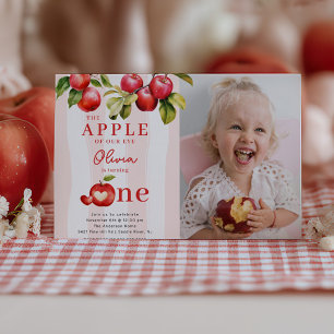 Apple First Birthday Party Invitation