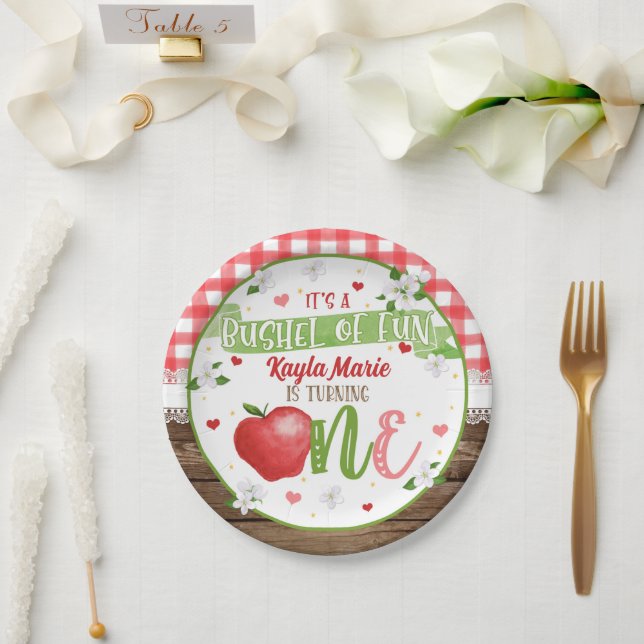 Apple First Birthday Plate - Bushel of Fun (Wedding)