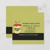 Apple Fitness Weight-Loss Coach Dietician Square Business Card (Front/Back)