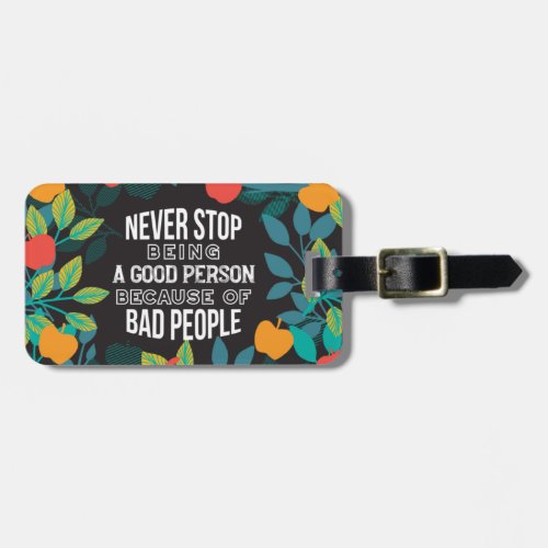 Apple Floral Pattern and They Said I Change Ver II Luggage Tag
