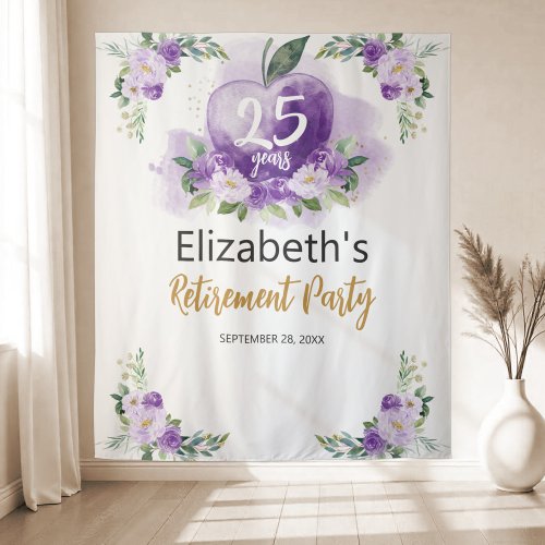 Apple Floral Teacher Retirement Party Backdrop