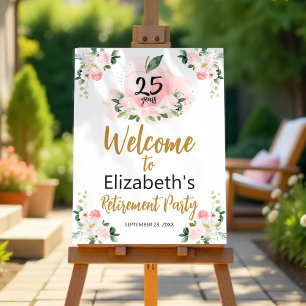 Apple Floral Teacher Retirement Party Welcome Sign