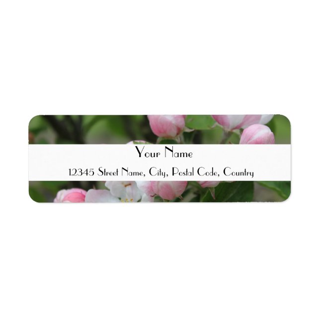 apple flowers address label (Front)
