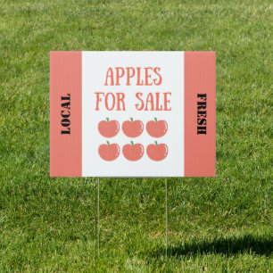 Apple For Sale Sign, Fruit Sale Outdoor Signage