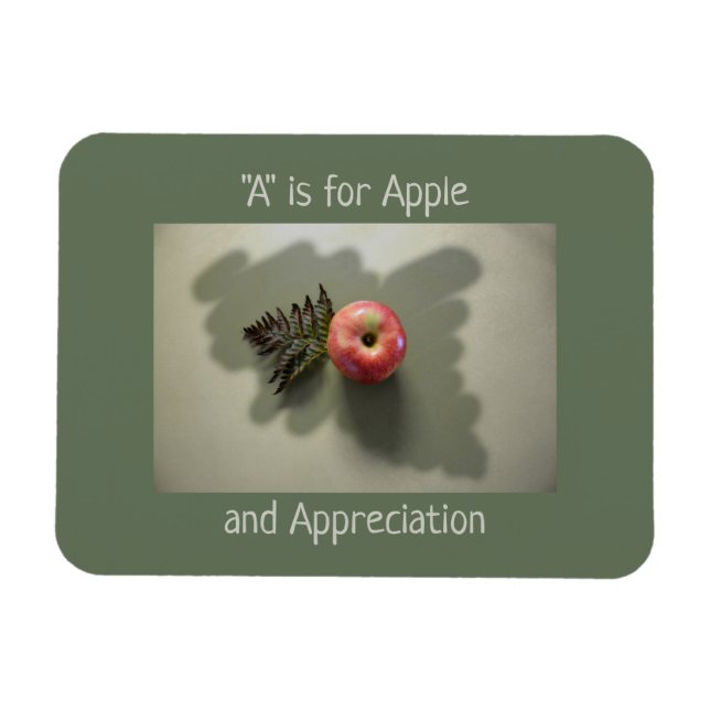 Apple for Teacher Appreciation Customizable Green Magnet (Horizontal)
