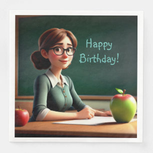 Apple for Teacher Birthday Paper Dinner Napkins