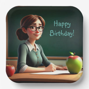 Apple for Teacher Birthday Paper Plates