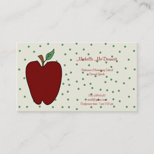 Apple for the Teacher Business Card