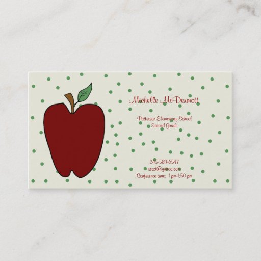 Customizable Apple for the Teacher Business Card