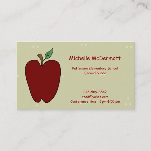 Apple for the Teacher Business Card