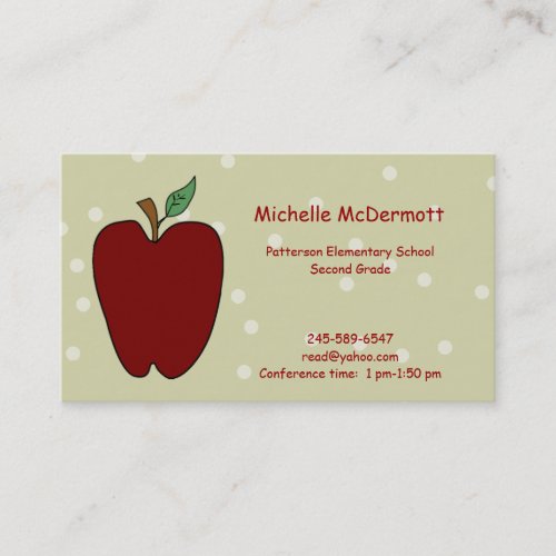 Apple for the Teacher Business Card