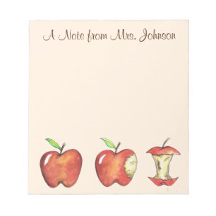Apple for the Teacher Personalized Red Delicious Notepad