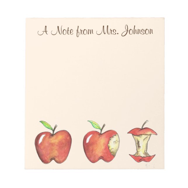 Apple for the Teacher Personalized Red Delicious Notepad (Front)