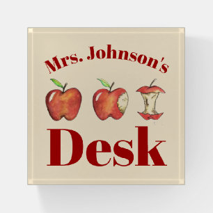 Apple for the Teacher Personalized School Desk Paperweight