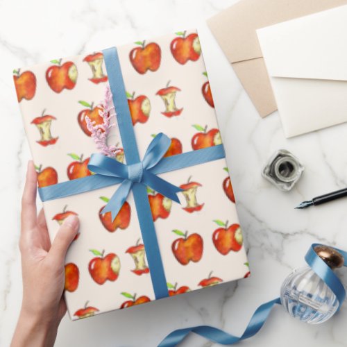 Apple for the Teacher Red Fruit School Education Wrapping Paper